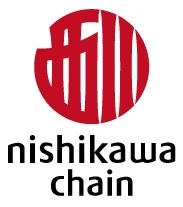 正規取扱店である「西川チェーン（nishikawa chain）」のロゴマーク