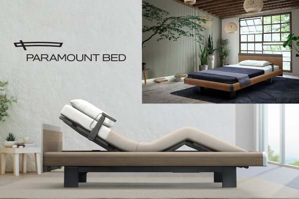 パラマウントの電動ベッド「Active Sleep BED C モデル」のイメージ画像。背中や足元の角度を自由に調整でき、読書やリラックスタイムなど「ただ眠るだけではない新しいベッドの使い心地」を店頭で実際にご体感いただけます。寝具専門店もりたけには専門資格「パラマウントベッドマイスター」が在籍しており、その他のモデルについてもお気軽にご相談いただけます。