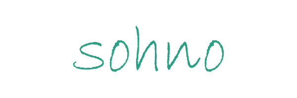 寝具ブランド「sohno」のロゴマーク。飯田市の寝具専門店もりたけが取り扱う、心地よい眠りとリラックスタイムをご提案する上質な寝具ブランドです。